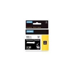Dymo 1805442 IND Rhino cinta poliéster negro sobre blanco 6mm