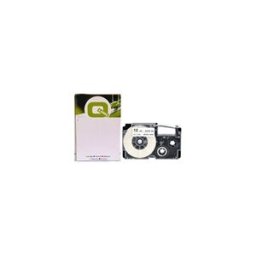 Q-Nomic Casio XR-24WE cinta negra sobre blanca de 24 mm