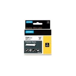 Dymo 18488 (S0718100) IND Rhino nylon flexible negro sobre blanco 12mm