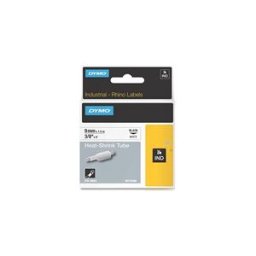 Dymo 18053 (S0718280) cinta tubo termoretráctil negro sobre blanco 9mm