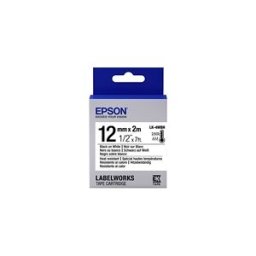 Epson LK-4WBH Cinta negro sobre blanco resistente al calor 12mm (C53S654025)