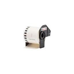 Q-Nomic DK-22251 Cinta continua negro/rojo sobre blanco Papel Multipropósito 62mmx15,24M
