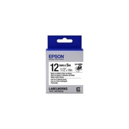Epson LK-4WBQ Cinta negro sobre blanco 12mm (C53S654024)