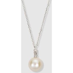 El Corte Inglés Colgante Mio de oro con perla y diamantes. Blanco