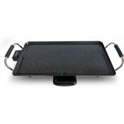 Sogo Plancha de asar con revestimiento cerámico doble y termostato extraíble 1800W. Negro