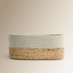 El Corte Inglés Cesta organizadora Maíz y Algodón . (Grande) Natural / Blanco