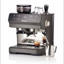 Hisense Cafetera espresso automática HSACM20LP 20 bar con molinillo y PID doble calefacción depósito 2.8 L acero inoxidable. Negro