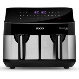 Sogo Freidora de aire FRE-SS-10825 con cesta doble 2 x 4.5 L. Negro