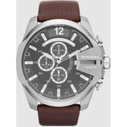 Diesel Reloj de hombre mega chief de piel dz4290. Marrón