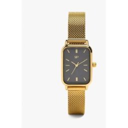 Parfois Reloj de mujer de acero inoxidable cuadrado en liso. Dorado