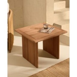 El Corte Inglés Mesa auxiliar de jardín de madera de teca Málaga. Natural