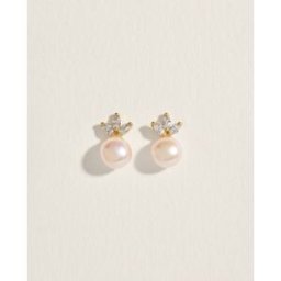 El Corte Inglés Pendientes de oro, perlas y circonitas. Blanco