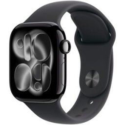 Apple Watch Series 11 GPS 42mm Aluminio negro azabache con Correa Deportiva Negro (M-L). Aluminio Negro Azabache