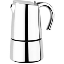 Bra Cafetera italiana de acero inoxidable inducción Bella . (4 Tazas) Acero
