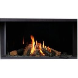 NORA FLAMES Chimenea Gas LPG Pano 650 2 Esquinas. Negro
