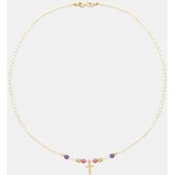 El Corte Inglés Collar de oro y perla. Blanco