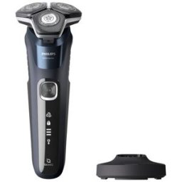 Philips Afeitadora eléctrica Serie 5000, máquina de afeitar hombre en seco y mojado, con soporte de carga.