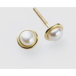 El Corte Inglés Pendientes de bebé de oro y perla. Blanco