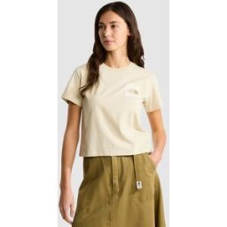 The North Face Camiseta holgada con logotipo central para hombre Essential . (XL) Beige