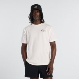 New Balance Camiseta casual de hombre Fountain . (S) Blanco roto