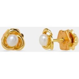 El Corte Inglés Pendientes de niña de oro y perlas. Blanco