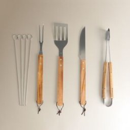 El Corte Inglés Set de utensilos para barbacoa con estuche Heritage. Natural