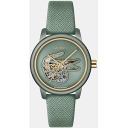 Lacoste Reloj de mujer 12,12, Automatique de piel verde. Verde