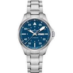 Hamilton Reloj de hombre automático Khaki Aviation Pilot Day Date de 42 mm H64635140 de acero con calendario. Azul
