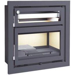 FM CALEFACCIÓN Insertable de Leña con Horno con Turbinas IT-180 H. Negro