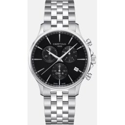 Certina Reloj de hombre DS8 C0454171105100 cronógrafo de acero gris. Negro