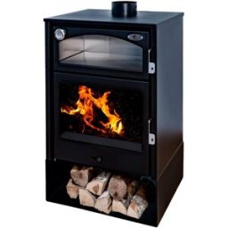 Eider Estufa de leña Aston con horno. Negro