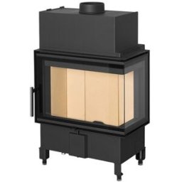 ROMOTOP Chimenea Leña Heat F68-31 Esquinera Derecha Puerta Lateral. Negro