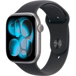 Apple Watch Series 11 GPS 46mm Aluminio gris espacial con Correa Deportiva Negro (M-L). Aluminio Gris Espacial