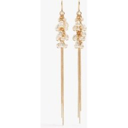 Parfois Pendientes con flecos decorativos y perlas. Blanco