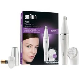 Braun Face 810 - Depiladora facial con cepillo limpiador facial, blanco. Blanco