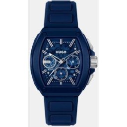 HUGO Reloj de hombre ID Skeleton 1530443 de silicona azul. Azul