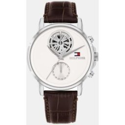 Tommy Hilfiger Reloj de hombre Stewart 1710746 de piel marrón. Crema