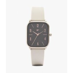 Parfois Reloj de mujer con correa de silicona y cierre de hebilla en liso. Blanco
