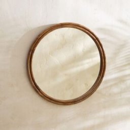 El Corte Inglés Espejo de pared redondo de madera de mango Bruno . (Diámetro 60,96 cm) Natural
