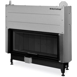 ROMOTOP Chimenea Leña Heat FG107-47 Frontal. Negro / Gris