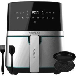 Cecotec Freidora sin aceite Cecofry Full Inox Pro 5500 de 5,5 L, con accesorios. Inox