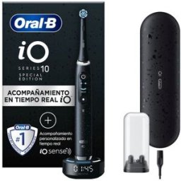 Oral-B iO 10 Special Edition, Cepillo De Dientes Eléctrico Negro, 1 Cabezal, 1 Estuche Cargador De Viaje, Diseñado Por Braun, Diseñado. Negro