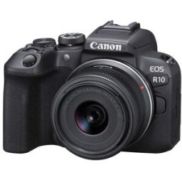 Canon Cámara Evil EOS R10 con objetivo RF-S 18-45mm F4.5-6.3 IS STM. Negro