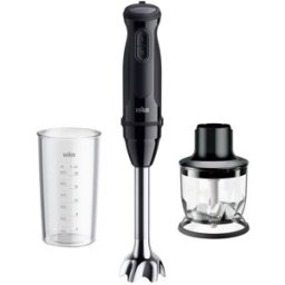 Braun Batidora de mano Minipimer 3 MQ30201M con tecnología anti salpicaduras. Negro