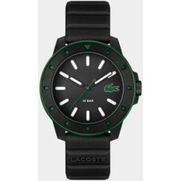 Lacoste Reloj de hombre 12.12. Scuba 2011412 de silicona negro. Negro