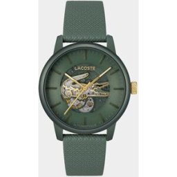 Lacoste Reloj de hombre 12.12 Automatique 2011384 de piel verde. Verde