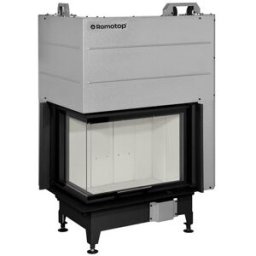 ROMOTOP Chimenea Leña Heat E2G65-40 Esquinera Izquierda. Negro / Gris