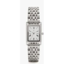 Parfois Reloj de mujer de acero inoxidable cuadrado en liso. Plateado