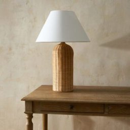 El Corte Inglés Lámpara de mesa con pantalla Laos . Natural