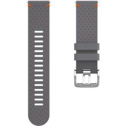 Polar Correa de piel para reloj 22mm Talla M-L . Gris / Naranja
